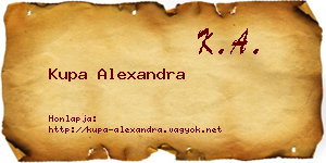 Kupa Alexandra névjegykártya