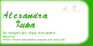 alexandra kupa business card